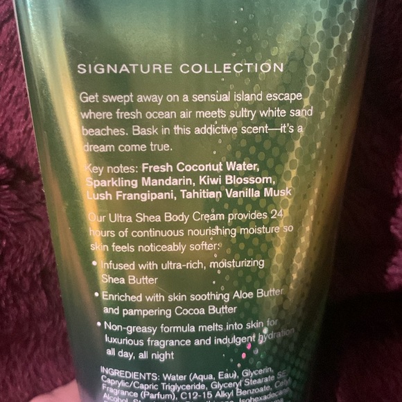 Bath & Body Works Tahiti Island Dream Ultra Shea Body Cream 8oz NEW - Picture 3 of 3